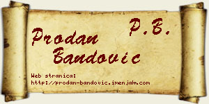 Prodan Bandović vizit kartica